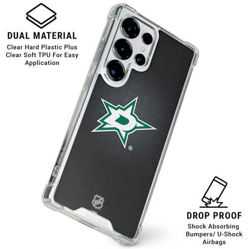NHL Dallas Stars Black Background Galaxy S25 Ultra Clear Case
